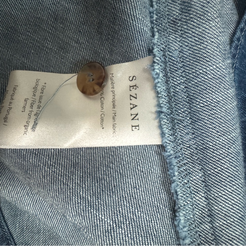 Sezane Gwen Blue Denim Midi Dress sz 36 new - Picture 8 of 10